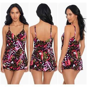 Magicsuit NWOT Flutter Willow One Piece Swimsuit Swim Dress Size 14 Small Hole